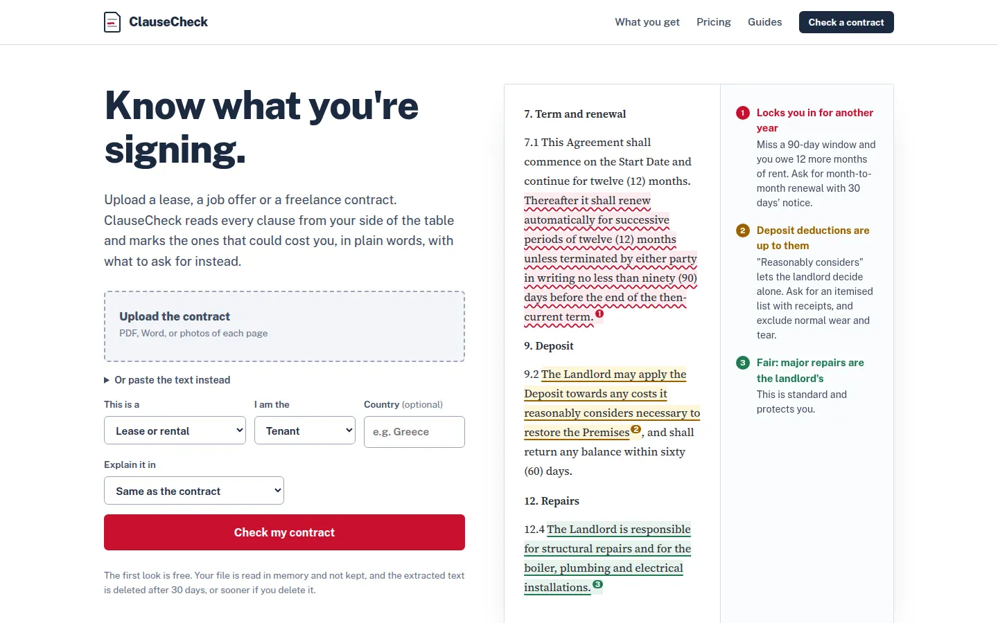 ClauseCheck on the web