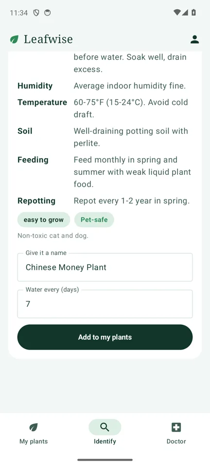 Leafwise on a phone