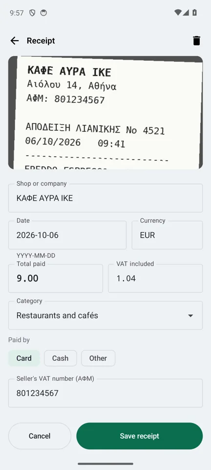 ReceiptBox on a phone