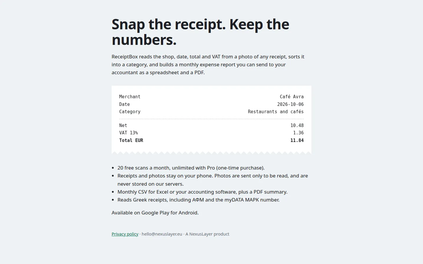 ReceiptBox on the web