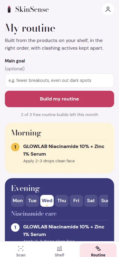 SkinSense on a phone